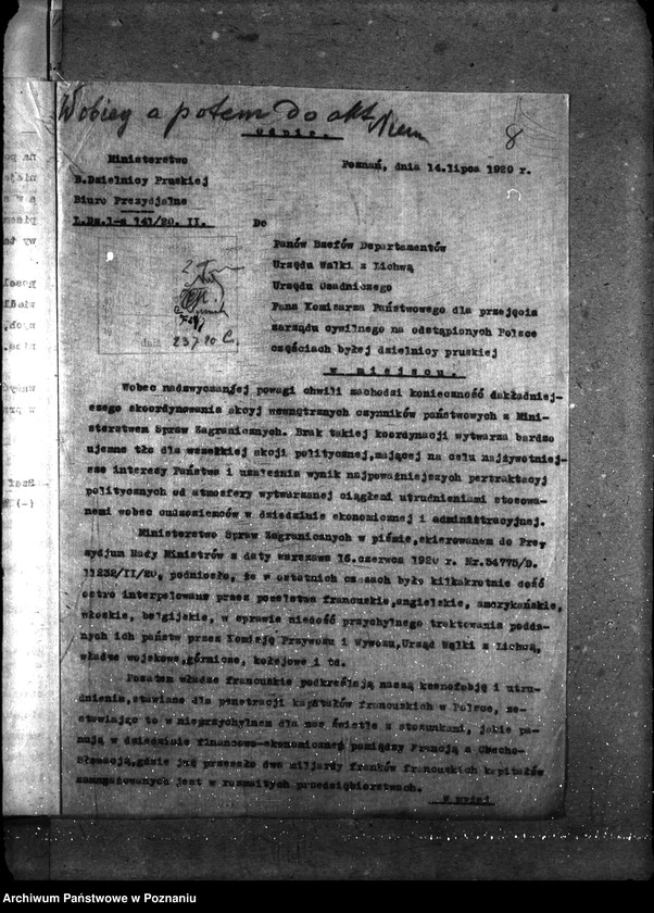 Obraz 11 z jednostki "Sprawy gospodarcze-ogólne Komunikaty Biura Prezydialnego"