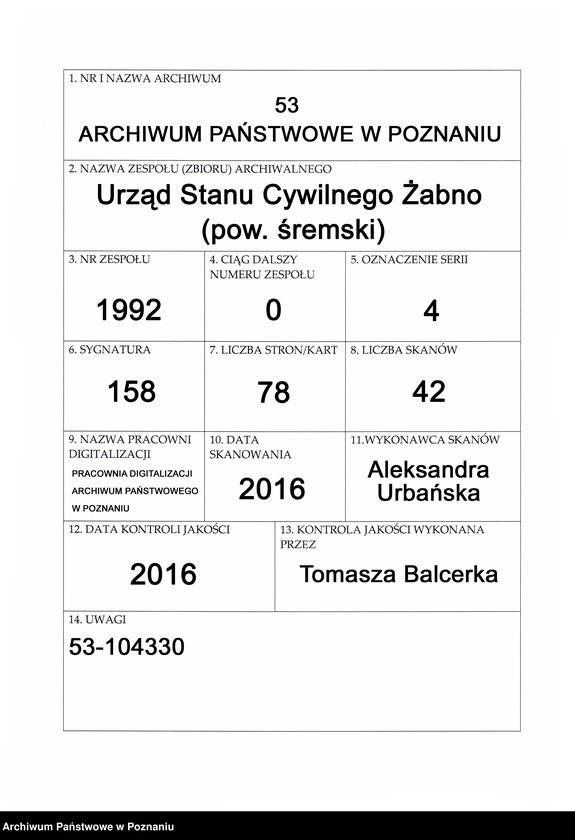 Obraz 1 z jednostki "Księga zgonów"