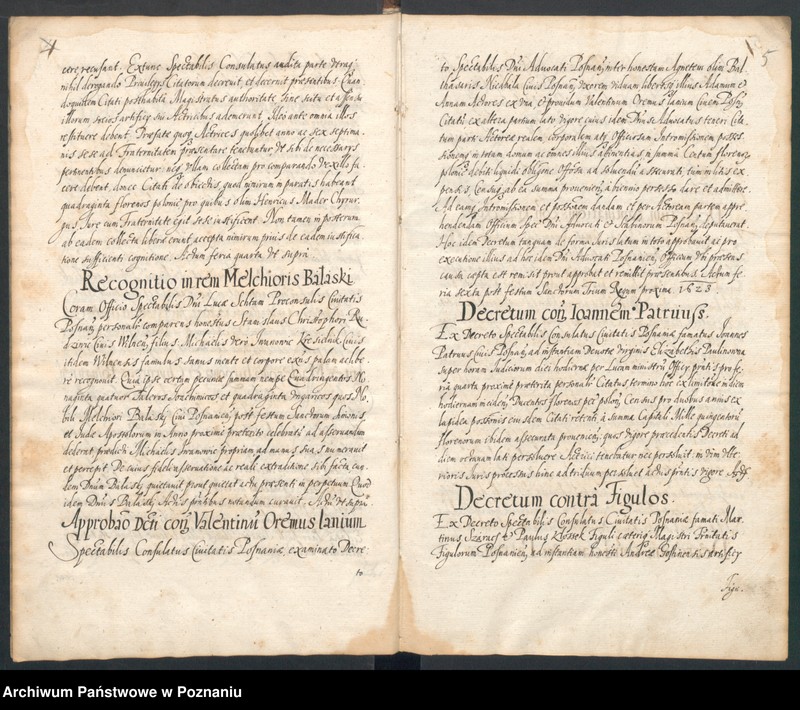 Obraz 8 z jednostki "Acta actorum in officio consulari Posnaniensi conscriptorum a.d. 1623 ... Dachnowski notarius."