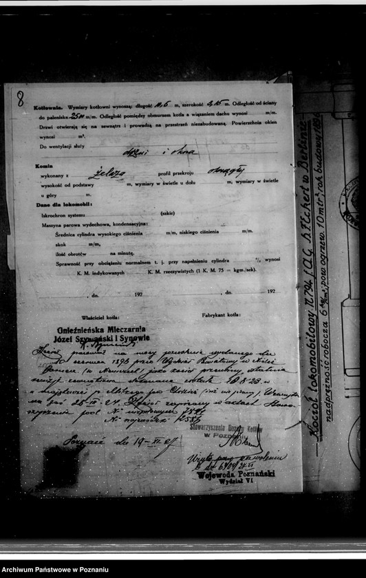 Obraz 12 z jednostki "Mleczarnia parowa w Biechowie powiat wrzesiński własność Mleczarni Gnieźnieńskiej nr woj. 2586"