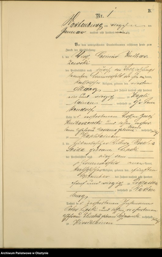 image.from.unit.number "Heiraths-Haupt-Register Nr 1 - 45"