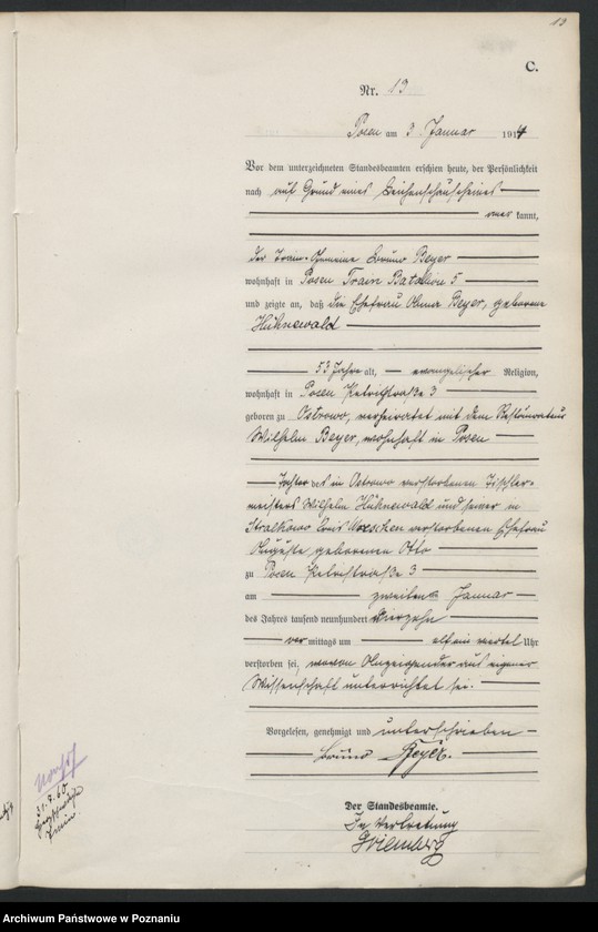 Obraz 15 z jednostki "Księga miejscowa zgonów tom I [Rejestr główny zgonów]"