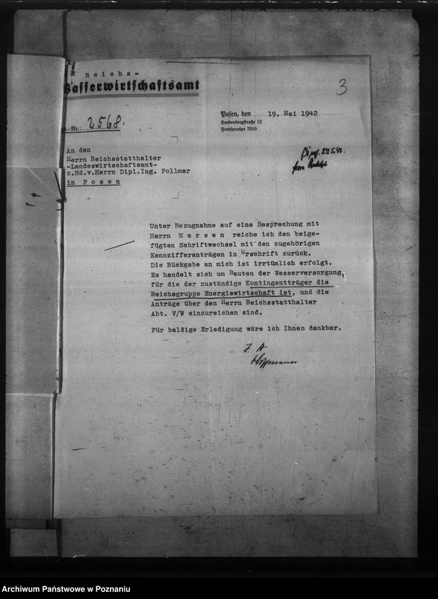 Obraz 7 z jednostki "Versuchsbohrungen für Gruppen- Wasserversorgung im Kreise Lissa"