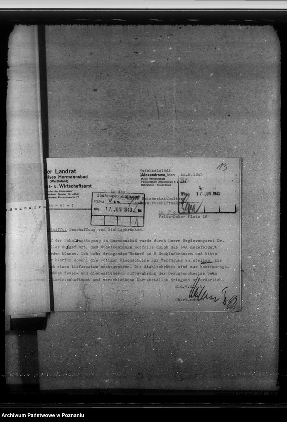 Obraz 17 z jednostki "Zuweisungen beschlagnahmter Grundstücke an Gemeinde-, Kreis- und Reichsverwaltungen"