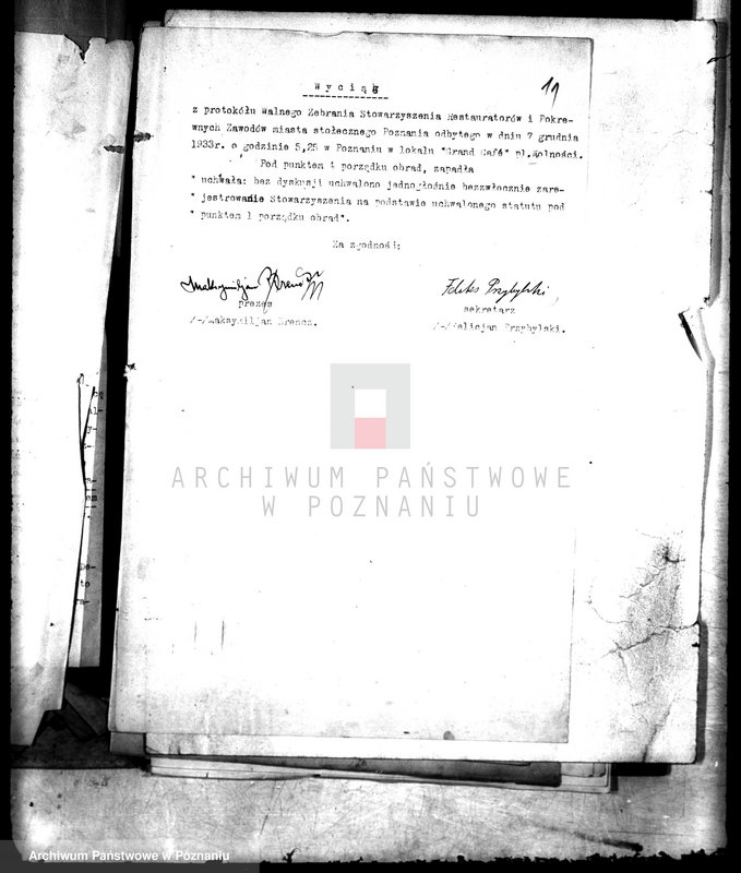 Obraz 15 z jednostki "/Stowarzyszenie Restauratorów i pokrewnych zawodów miasta stołecznego Poznania//"