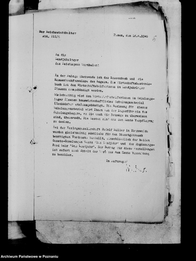 Obraz 9 z jednostki "Okólniki i zarządzenia dla Landjahrlager"