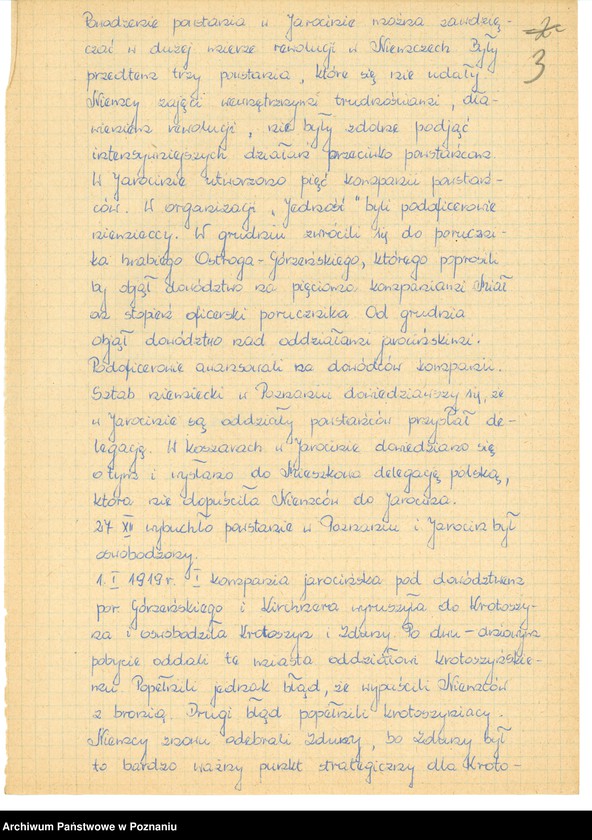 Obraz 13 z jednostki "Relacje i wspomnienia dotyczące powstania wielkopolskiego w Jarocinie i okolicy."