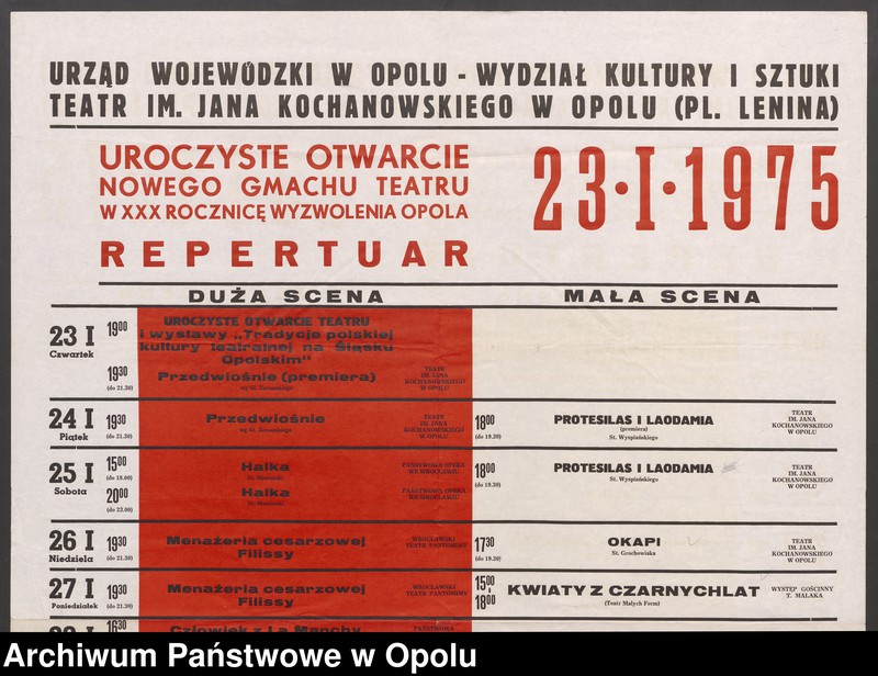 image.from.collection.number "Uroczyste otwarcie nowego gmachu Teatru im. Jana Kochanowskiego w Opolu - 23.01.1975 r."