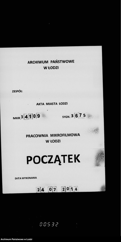 Obraz 1 z jednostki "Ob ustrojstve 120 i 420 novych i peredelke 5 suščestvujuščich fonarej na 12 ulicach v gor. Lodzi"