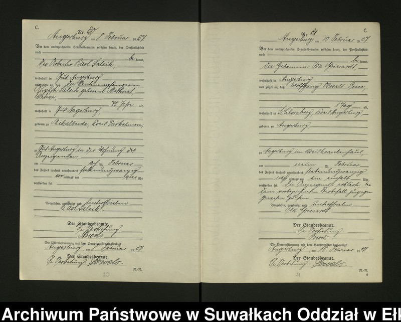 image.from.unit.number "C2. Sterbe = Register (Neben = Register) Standesamt Angerburg einschl. d. Standesamtsbez. Gr. Strengeln, Kehlen und Prinowen]"