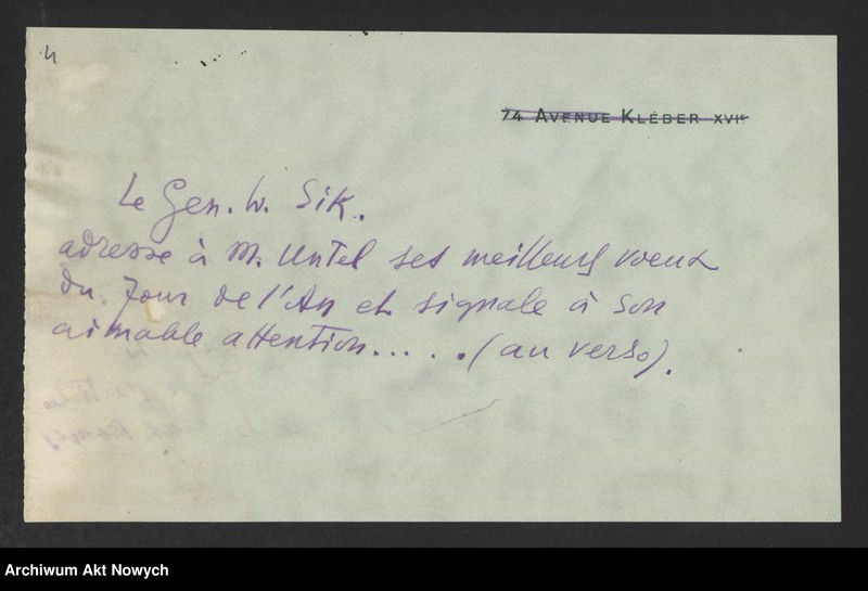 image.from.unit.number "Aubac Stefan, dziennikarz.  Pomoc w wydaniu i rozsyłaniu prac W. Sikorskiego. Życzenia dla Władysław Sikorskiego, m.in. Z dopiskiem Michała Żymierskiego i Józefa Rettingera."