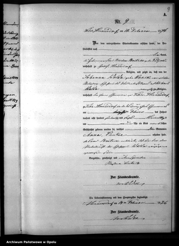 image.from.unit.number "Geburts-Neben-Register [1876 Woskowice Górne]"