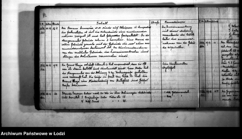 Obraz 15 z jednostki "Meldungs-Buch [Meldunki o wypadkach, przekroczeniach na terenie IV rewiru, o wymierzonych karach]"