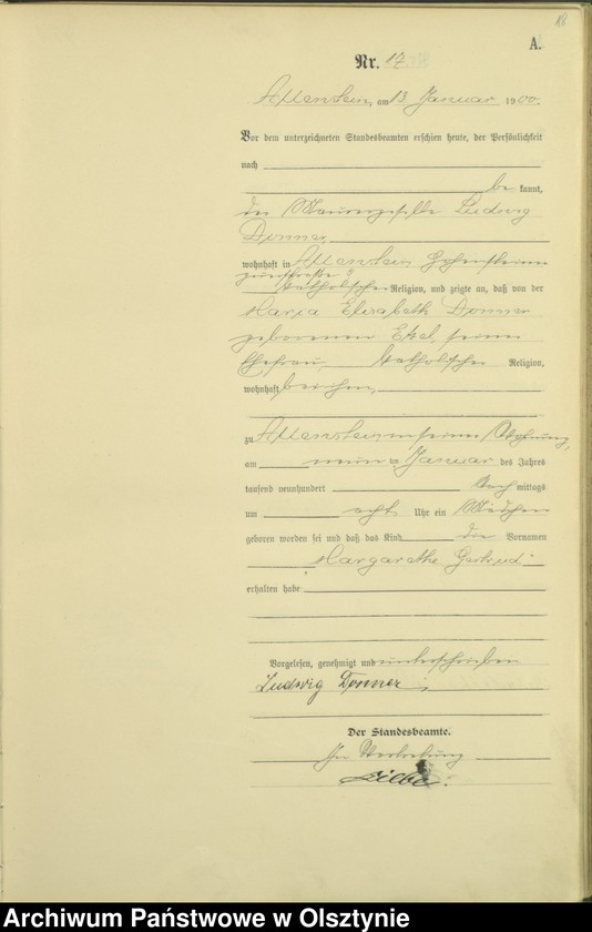 image.from.unit.number "Geburts-Haupt-Register Tom I,Nr 1 - 394"