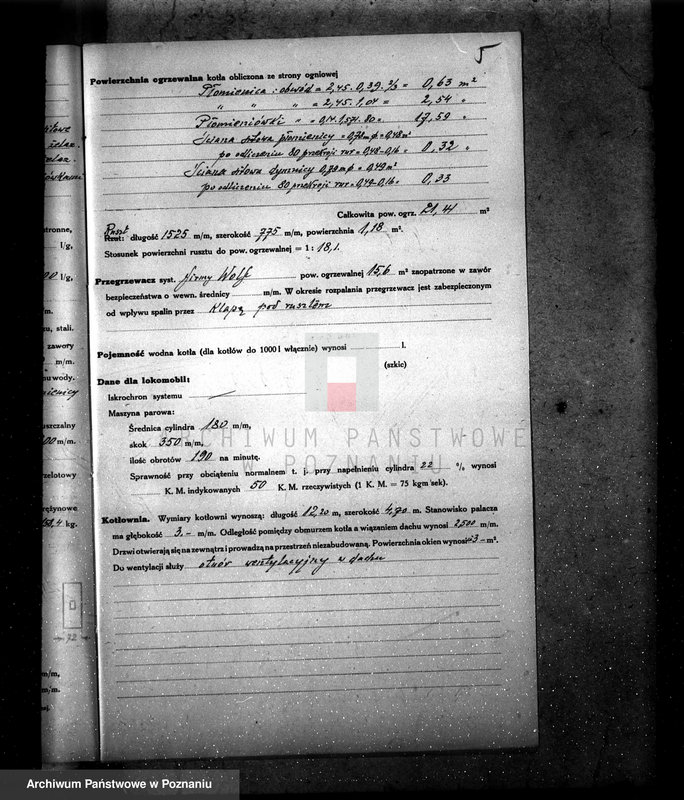 Obraz 9 z jednostki "Pleszewska Fabryka Maszyn S. Samulski i Spółka Pleszew nr fabr. kotła 12826 nr woj. kotła 4986"