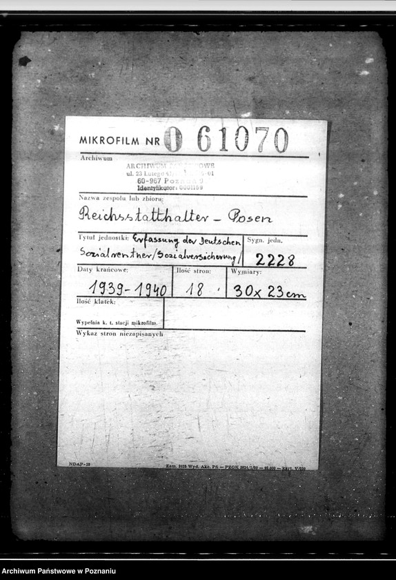 Obraz 2 z jednostki "Erfassung der deutschen Sozialrenten - Sozialversicherung"