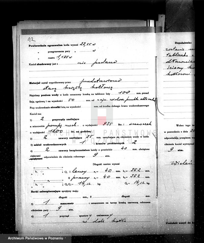 Obraz 16 z jednostki "Tartak E. Witta w Wieleniu pow. czarnkowski kocioł nr woj. 633"