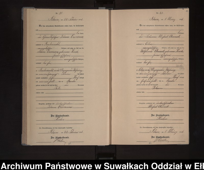 image.from.unit.number "Geburts-Neben-Register des Königlichen Preussischen Standes-Amtes Orlen Kreis Lötzen"