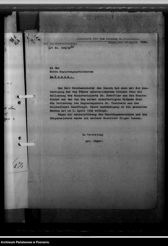 Obraz 12 z jednostki "Dr. Trautwein - Bügermeister und Kämmerer in Posen"