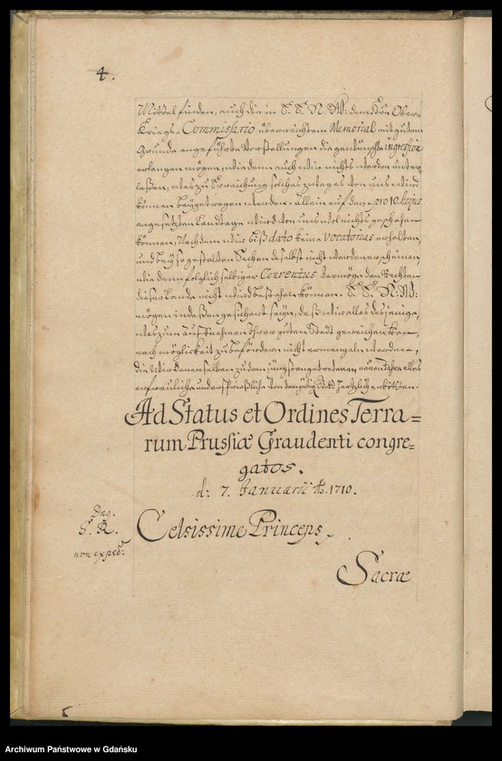 image.from.unit.number "[Liber missivarum]. Index literarum […] [adresatów]. W osobnym poszycie: Register der vornehmsten in den Missiven von 1710 u. 1711 enthaltenen Materien"