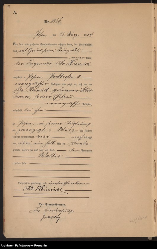 Obraz 11 z jednostki "Księga miejscowa urodzeń tom III"