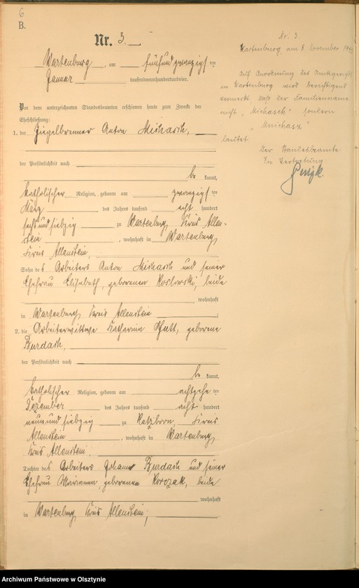 image.from.unit.number "Heiraths-Haupt-Register Nr 1 - 22"