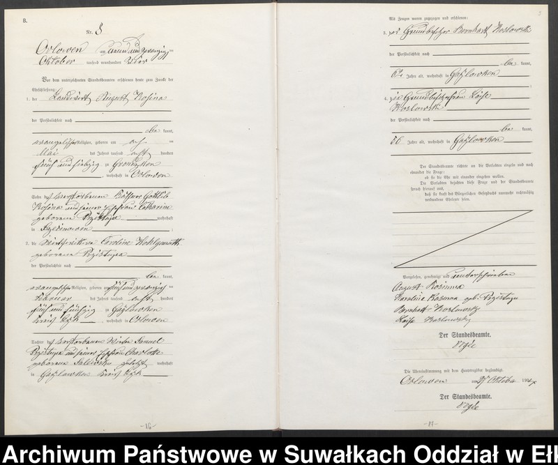 image.from.unit.number "Heirats-Neben-Register des Preussischen Standes-Amtes Orlowen Kreis Lötzen"