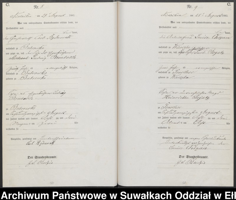 image.from.unit.number "Sterbe-Haupt-Register des Königlich Preussischen Standes-Amtes Forstrevier Nicolaiken Kreis Sensburg für das Jahr 1882[do 1884]"