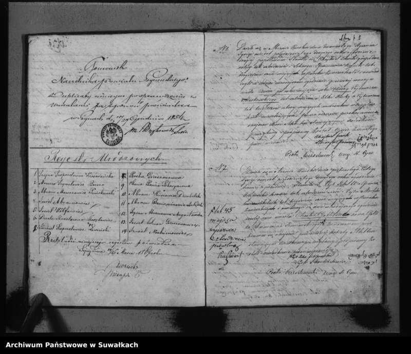 image.from.unit.number "Duplikat Akt Urodzonych, Zaślubionych i Umarłych Urzędnika Stanu Cywilnego Wyznania Moyżeszowego Okręgu Puńsk za r. 1852"