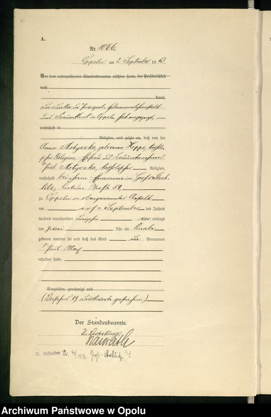 image.from.unit.number "Urząd Stanu Cywilnego Opole Księga Urodzeń Rok 1913 1058-1559"