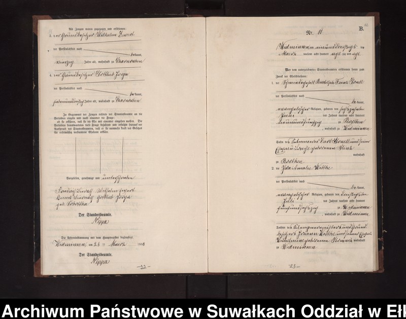 image.from.unit.number "Heiraths-Neben-Register des Preussischen Standes-Amtes Widminnen Kreis Loetzen"