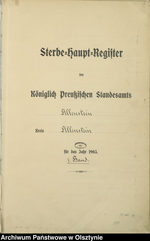 image.from.unit.number "Sterbe-Haupt-Register Tom I,Nr 1 - 395"