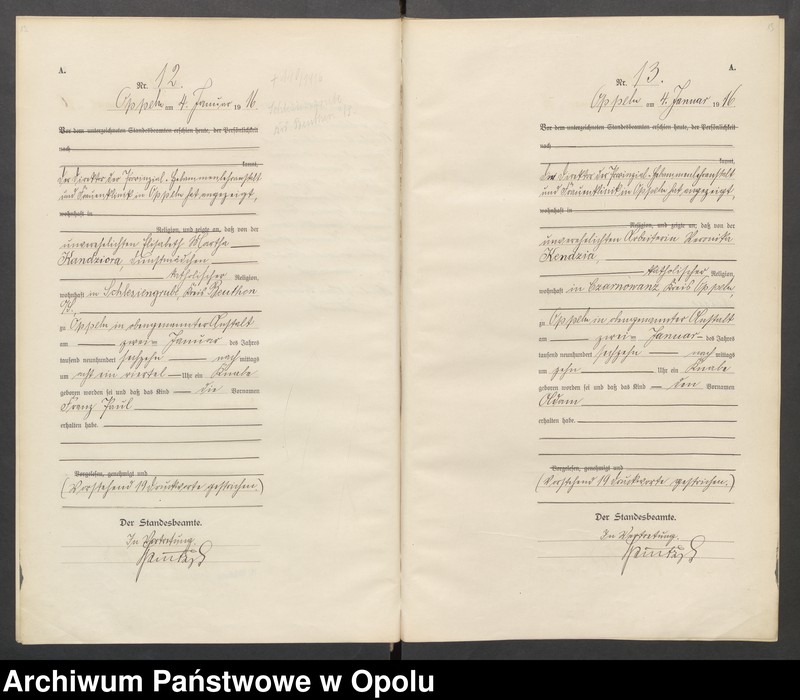 image.from.unit.number "Urząd stanu Cywilnego Opole Księga Urodzeń Rok 1916 1-395"