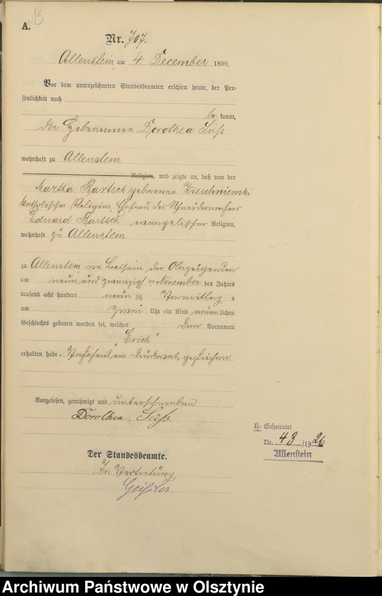 image.from.unit.number "Geburts-Haupt-Register Tom III,Nr 696 - 775"