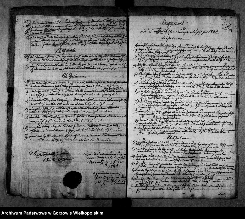 image.from.unit.number "Duplikate der Kirchenbücher von der Parochie Ratzdorf (Racław)"