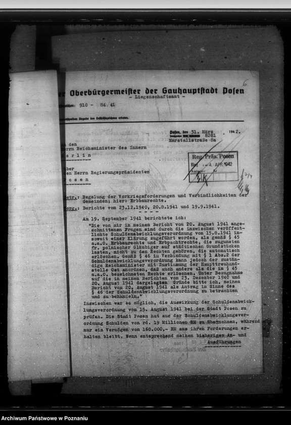 Obraz 10 z jednostki "Zuweisungen beschlagnahmter Grundstücke an Gemeinde-, Kreis- und Reichsverwaltungen"