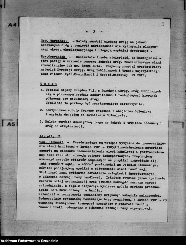 Obraz 7 z jednostki "Protokół posiedzenia Egzekutywy Komitetu Wojewódzkiego Polskiej Zjednoczonej Partii Robotniczej: 3 kwietnia 1979 r."