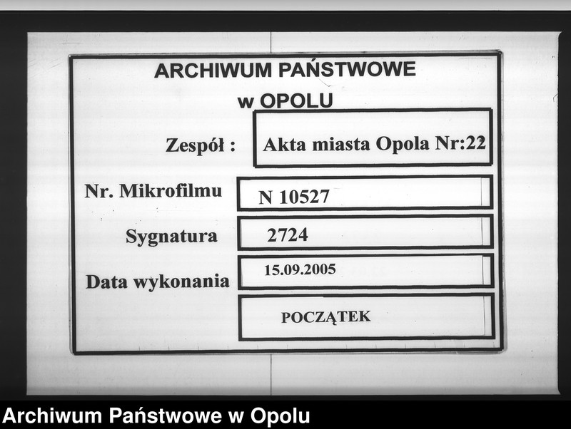 Obraz 1 z jednostki "Acta des Magistrats zu Oppeln betreffend den Beitrag von 500 M[ark] für die Abgebrannten in Woischnik Vol. I"