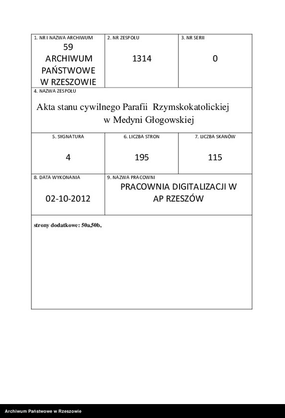 image.from.unit.number "Księga akt urodzeń, małżeństw Węgliska - tom I"