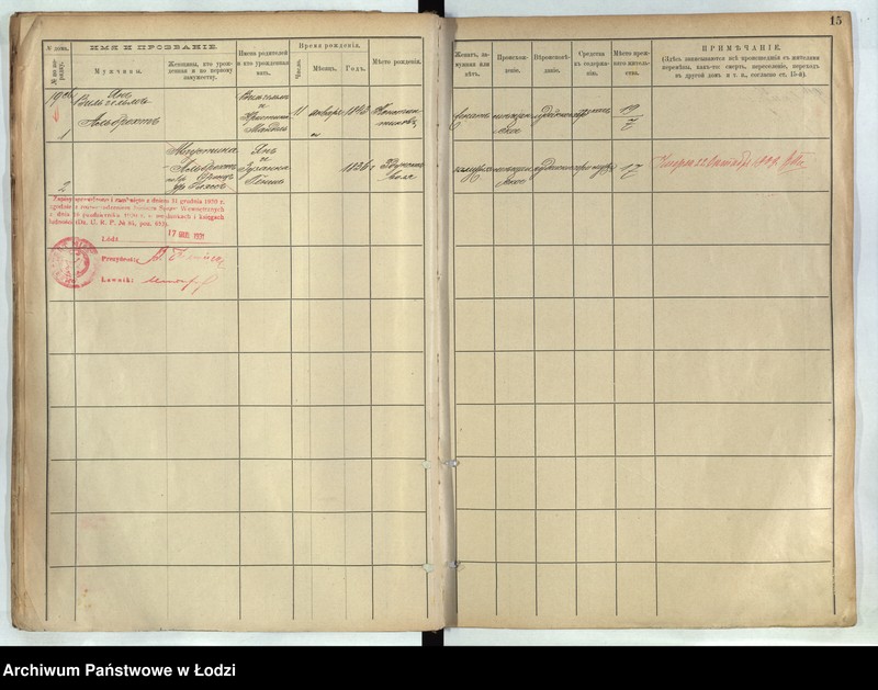 image.from.unit.number "[Księga ludności stałej m. Łodzi guberni piotrkowskiej - Dzielnicy Stara Wieś nr domu 19-28]"