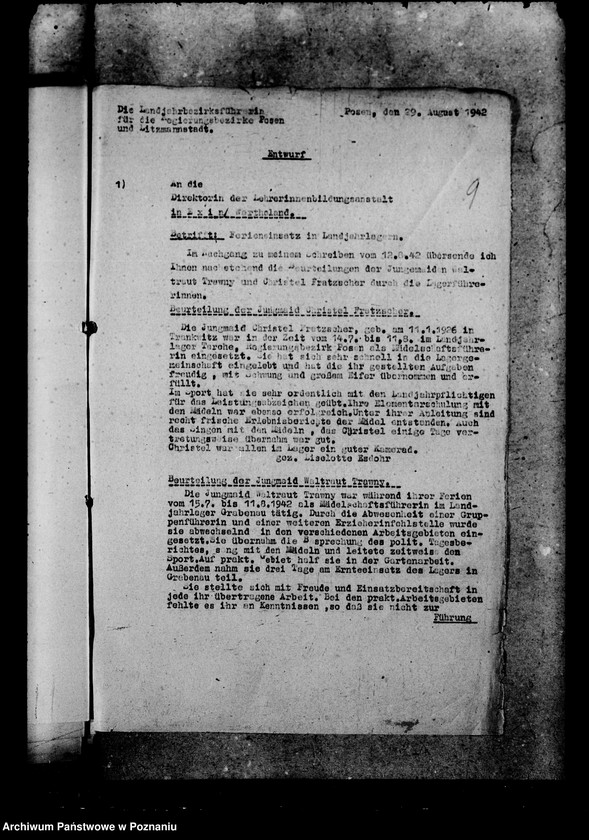 Obraz 13 z jednostki "Einsazt von Schülerinnen in die Landjahrlager"