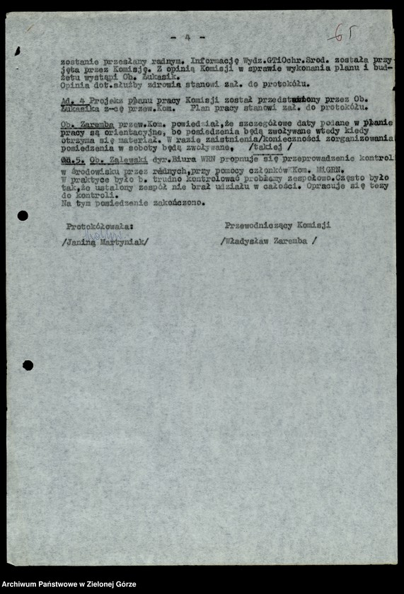 image.from.unit.number "Protokóły z posiedzeń Komisji Zdrowia, Spraw Socjalnych i Ochrony Środowiska Wojewódzkiej Rady Narodowej w Zielonej Górze"