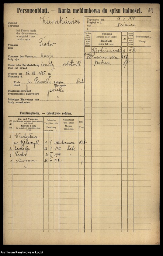 image.from.unit.number "[Spis ludności Łodzi] Ziemkiewicz - Zilberband"