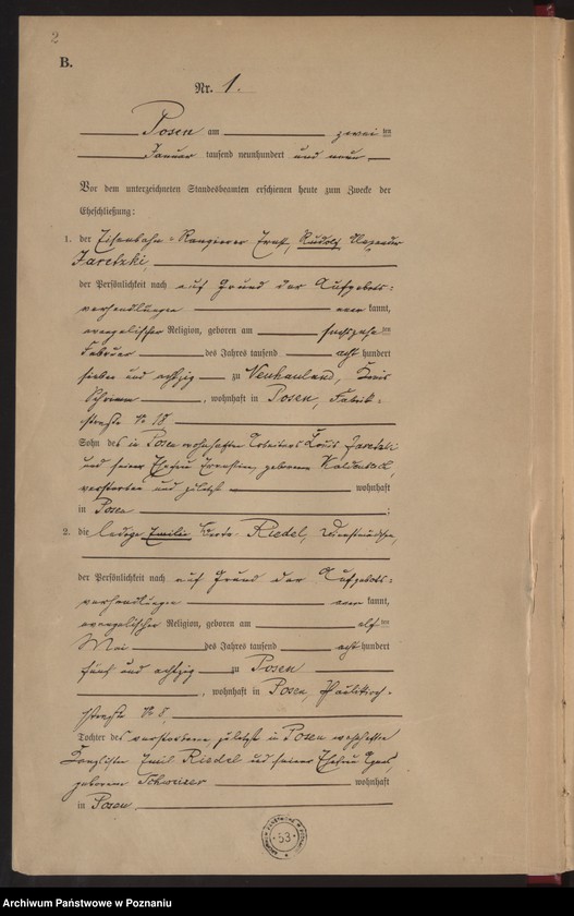 Obraz 4 z jednostki "Księga miejscowa małżeństw tom I [Rejestr główny małżeństw]"