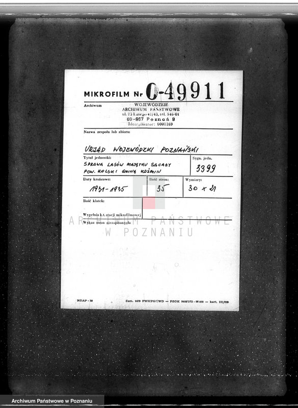 Obraz 2 z jednostki "Sprawa lasów majątku Sacały powiat kolski gmina Koźmin"