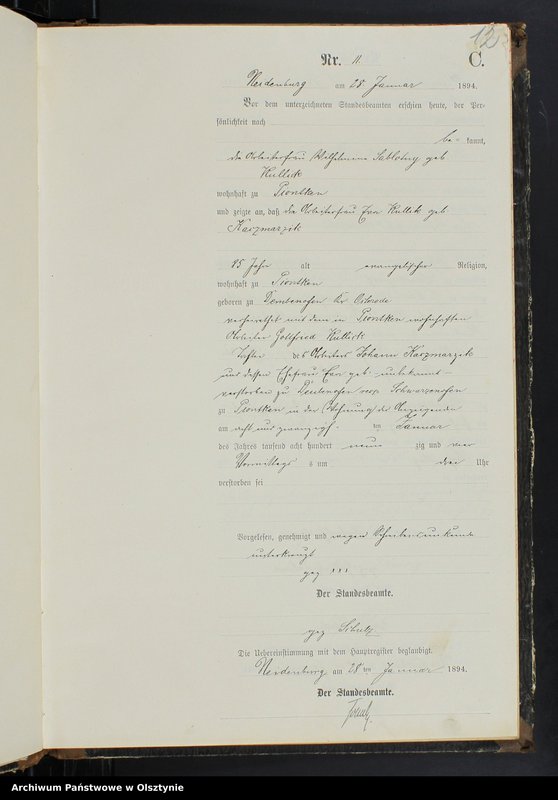 image.from.unit.number "Sterbe-Neben-Register Nr 1 - 71"