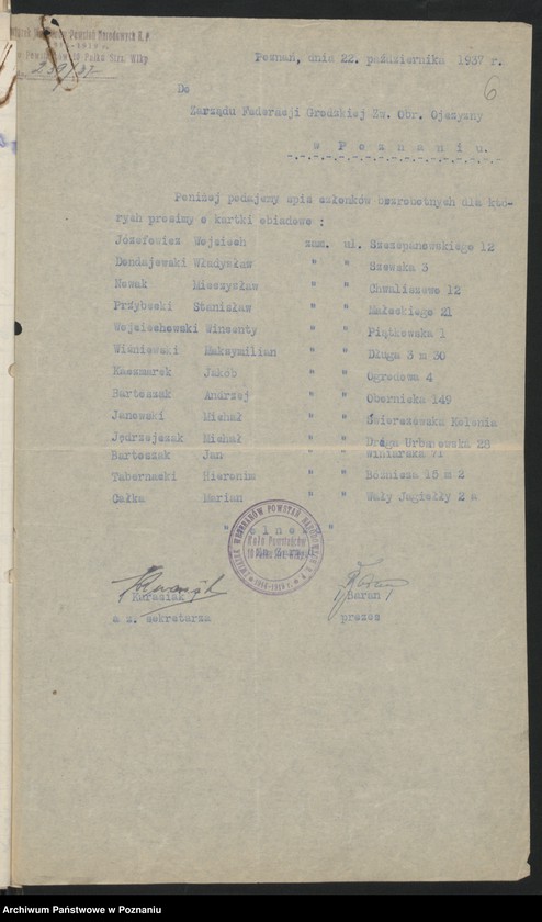 Obraz 9 z jednostki "Poznań miasto - spis bezrobotnych członków."
