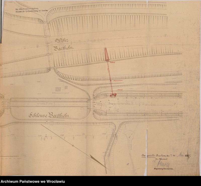 Obraz 1 z jednostki "Rohrkanal von derBreitenbachfahrt nach dem Flutkanal unterhalb der Barthelner Schleuse"