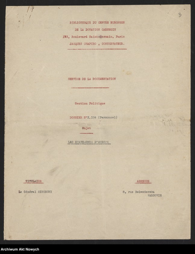 image.from.unit.number "Dotation Carnegie pour la Paix Internationale, Centre Européen - Paryż. Informacje o wydawnictwach."