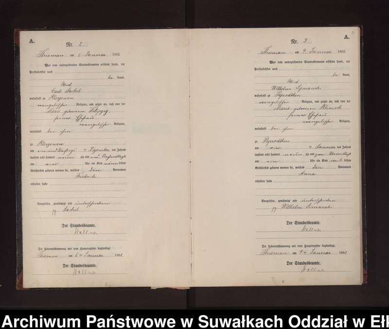 image.from.unit.number "Geburts-Neben-Register des Preussischen Standes-Amtes Rydzewen Kreis Loetzen"